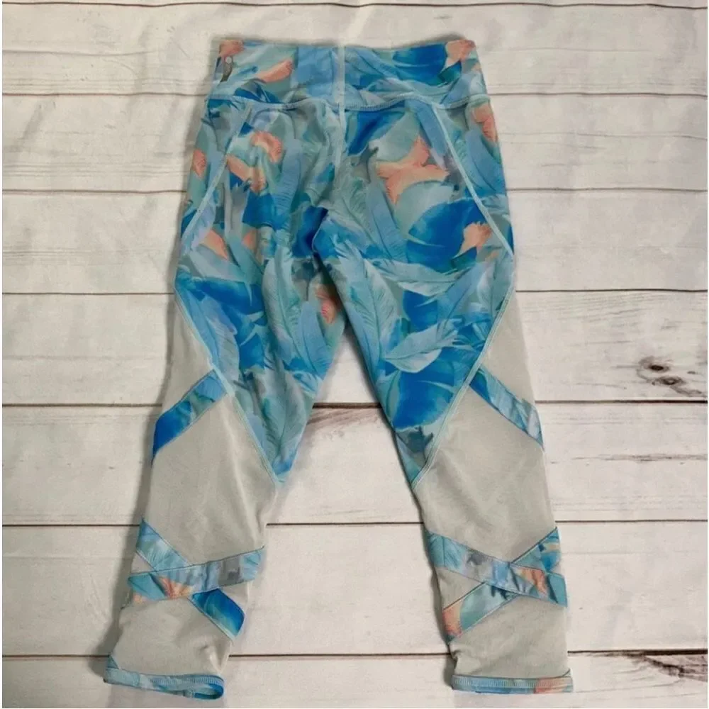 Zella Girls Print Crossover Crop Leggings Size 10/12